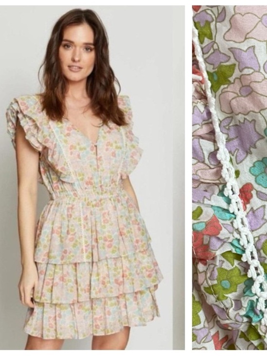 Love The Label Dresses & Skirts - Love The Label Floral Tiered Mini Ruffle Dress Large